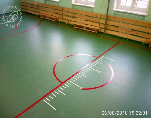 Спортивная разметка спортзала в "Школе № 224"